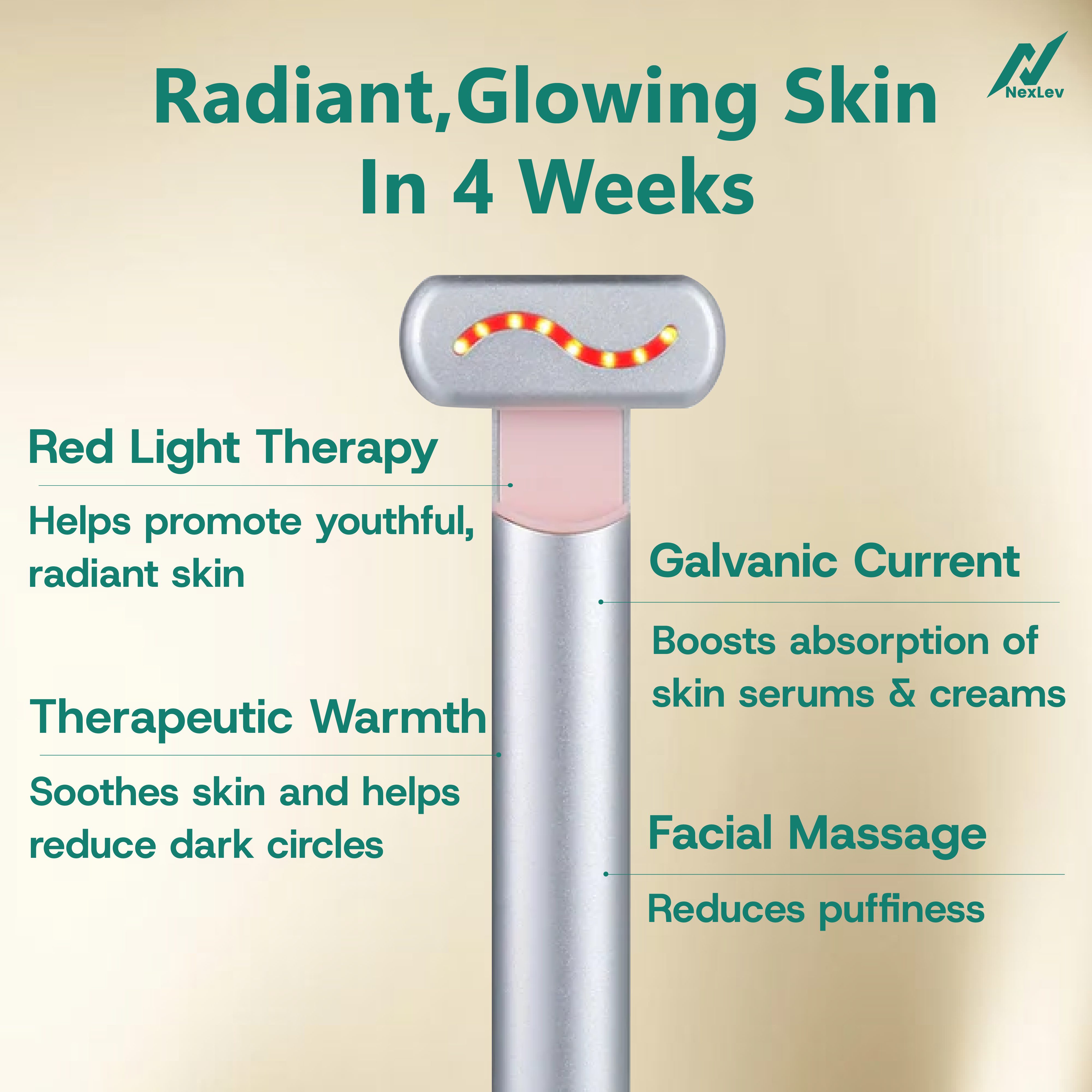 Nexlev Red Light Therapy Wand for Face and Neck | LE-06