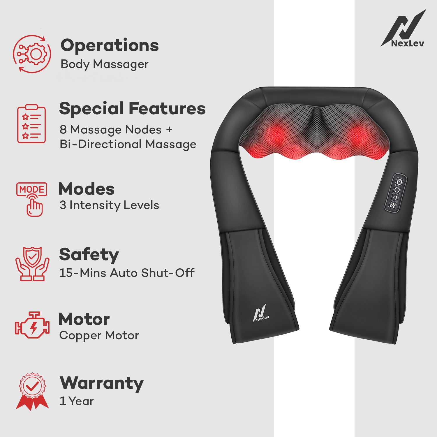 NexLev Neck & Back Massager | BM-02