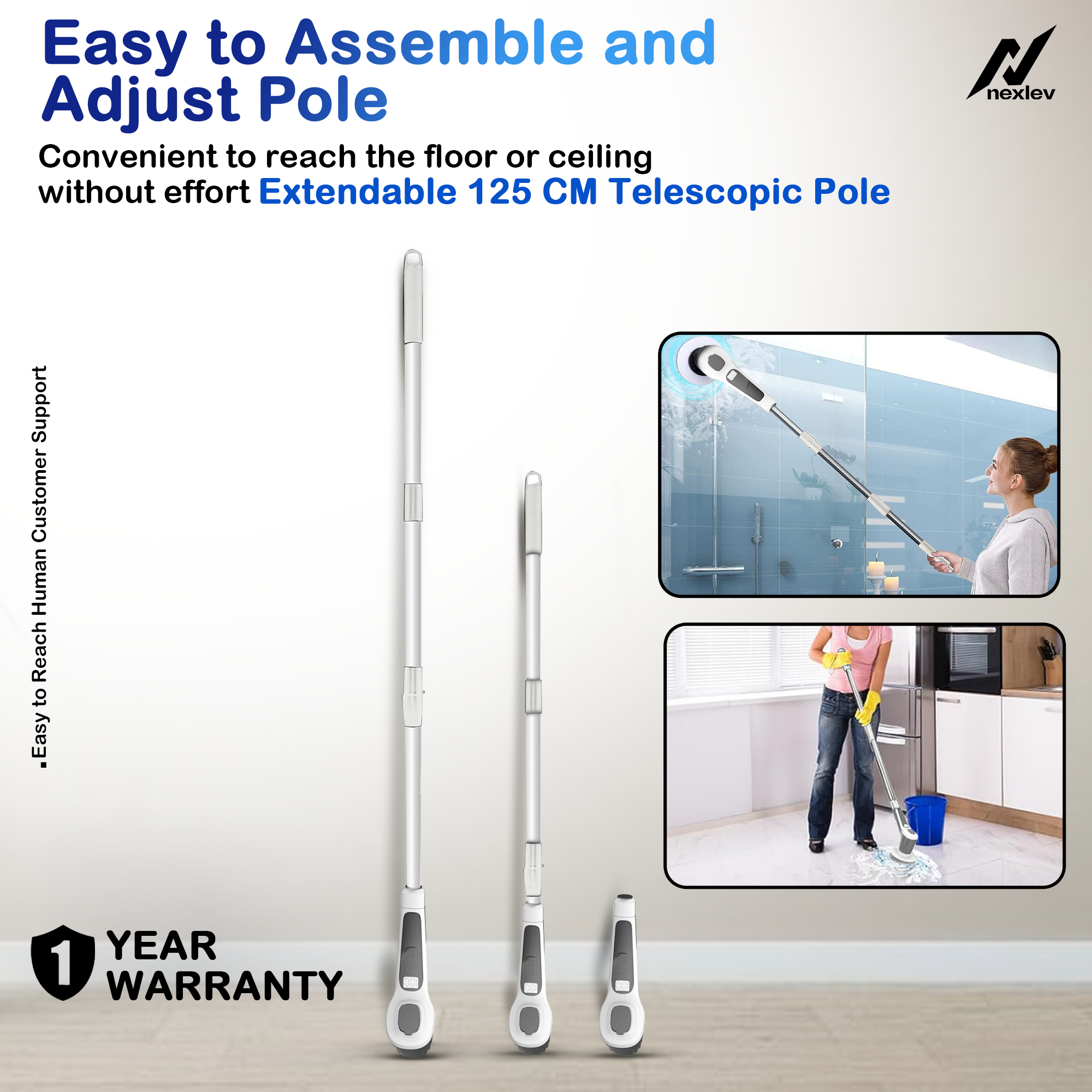 Nexlev Electric Spin Scrubber | 4500 mAh | 90 min run time SS-01