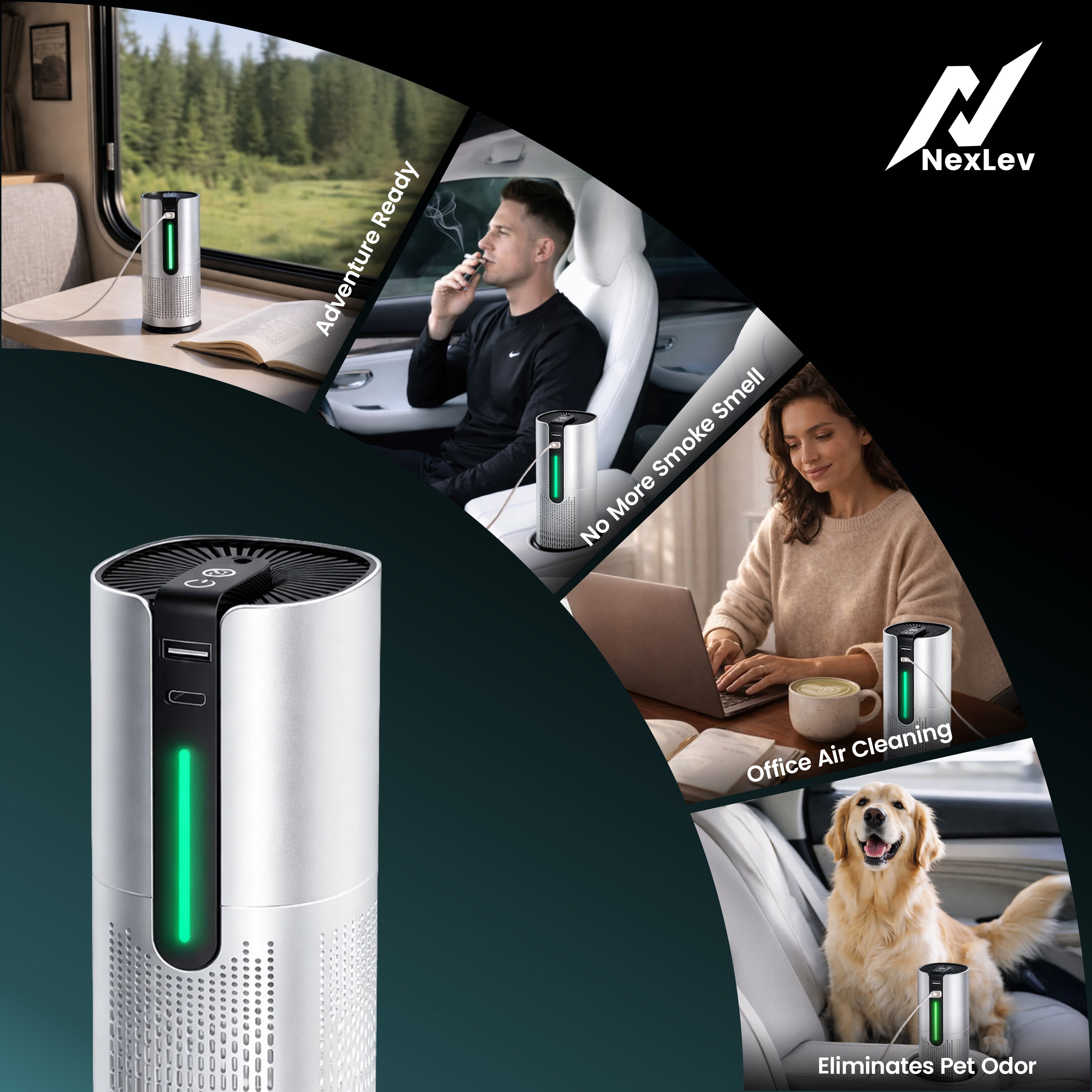 Nexlev Car Air Purifier | H13 HEPA Filter & Activated Carbon | CAP-05