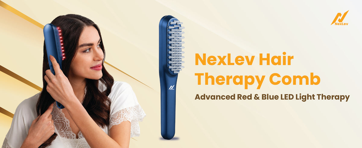 LED Hair Therapy Comb| Red & Blue LED light | Nexlev Store