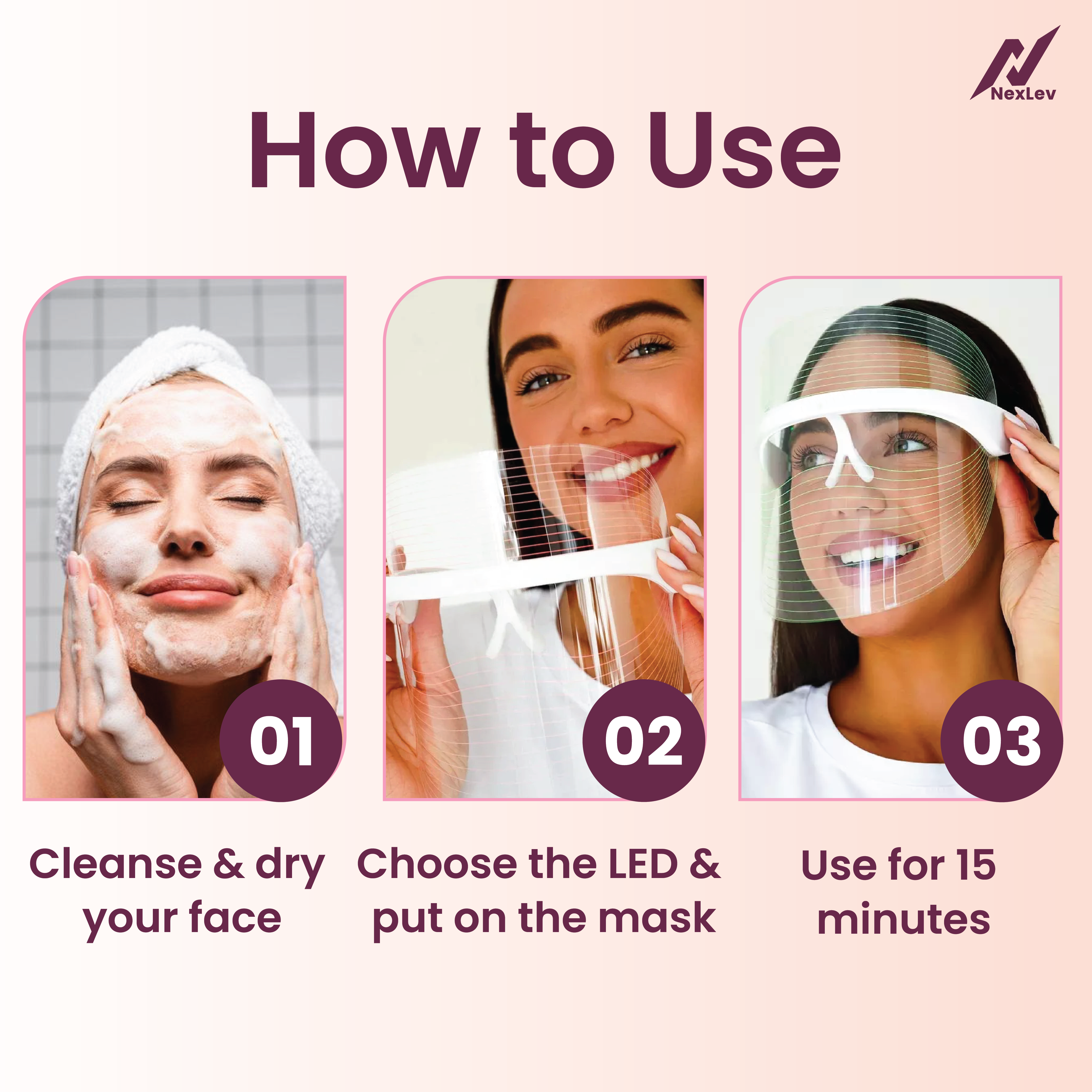 Nexlev LED Face Therapy Mask LE-07