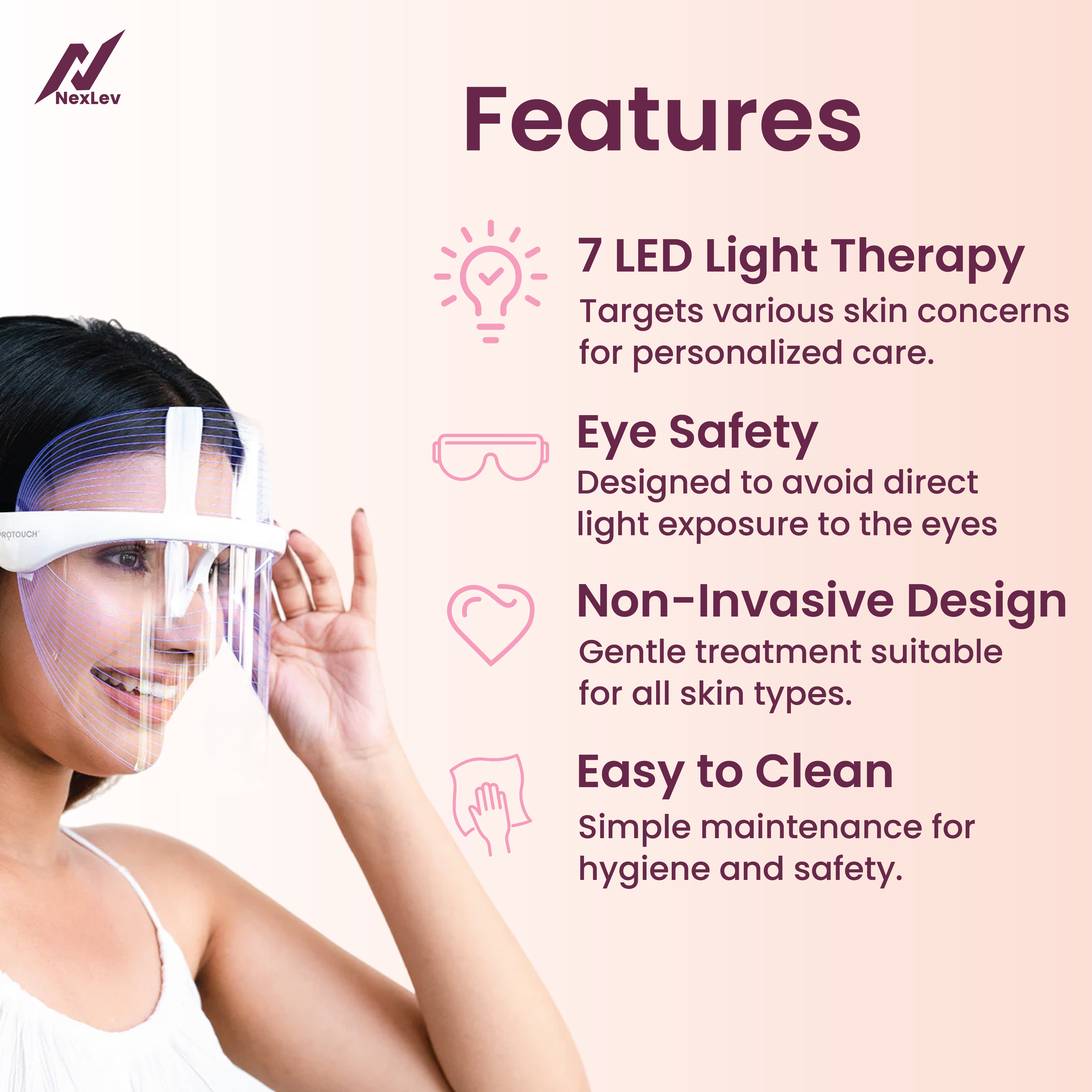 Nexlev LED Face Therapy Mask LE-07