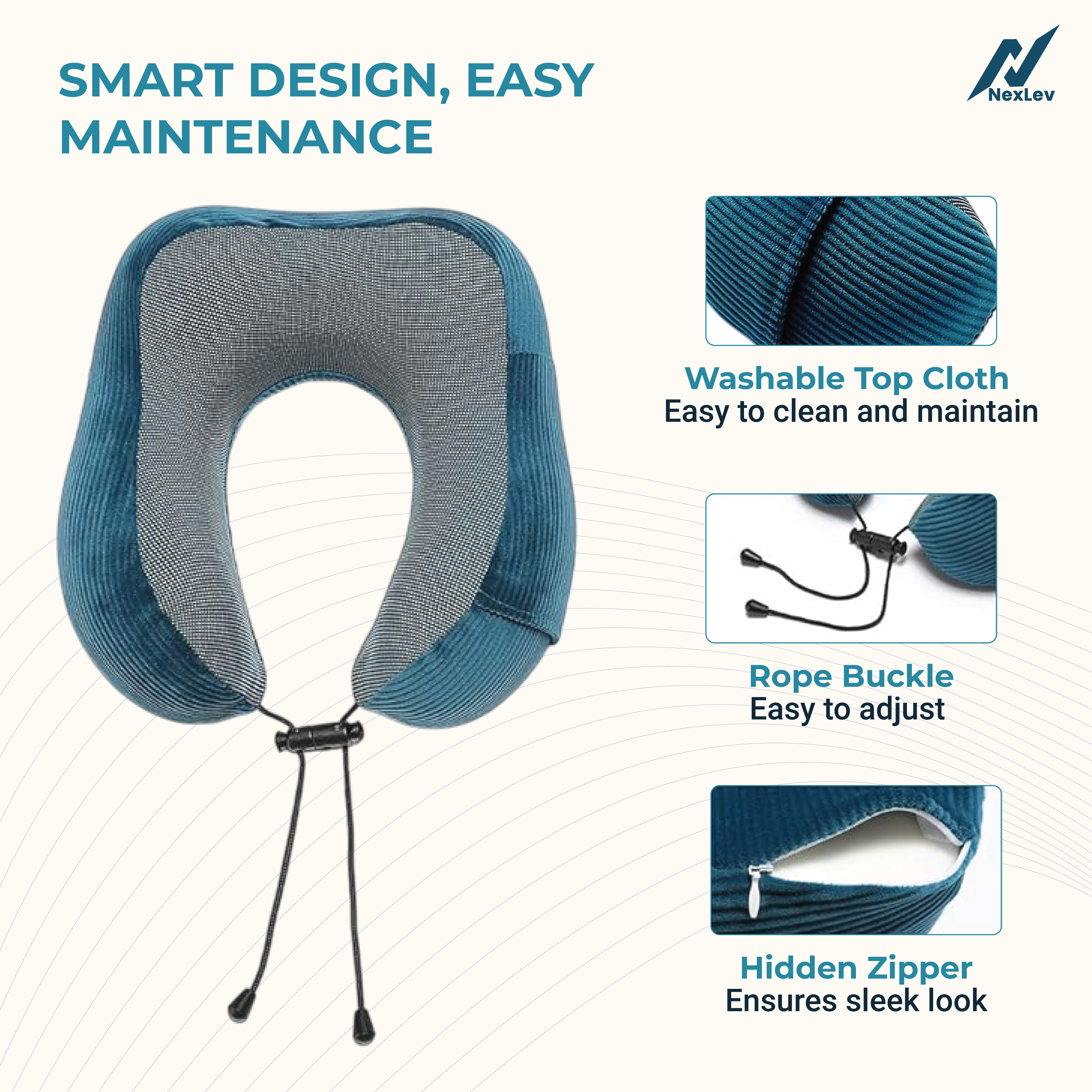 Premium Memory Foam Neck Pillow | NP-01 (Blue)