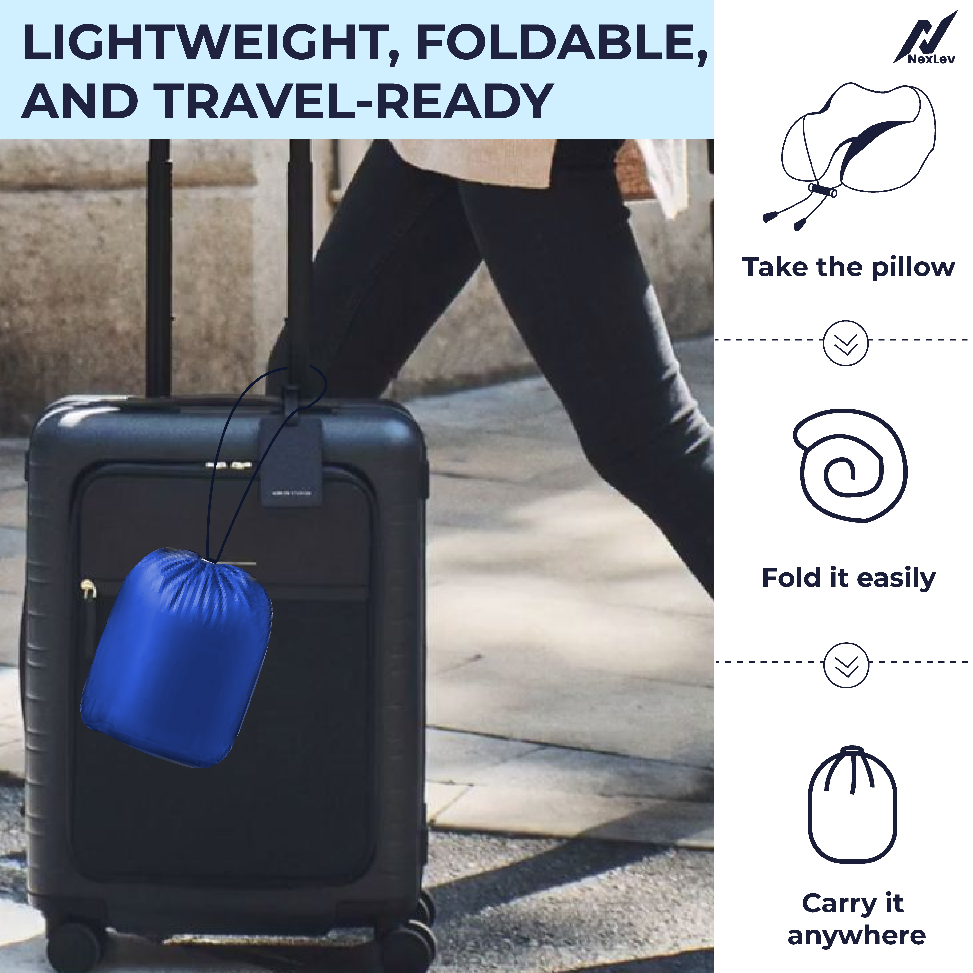 nexlev Travel Pillow Donut Style| 100% Pure Memory Foam| NP-07