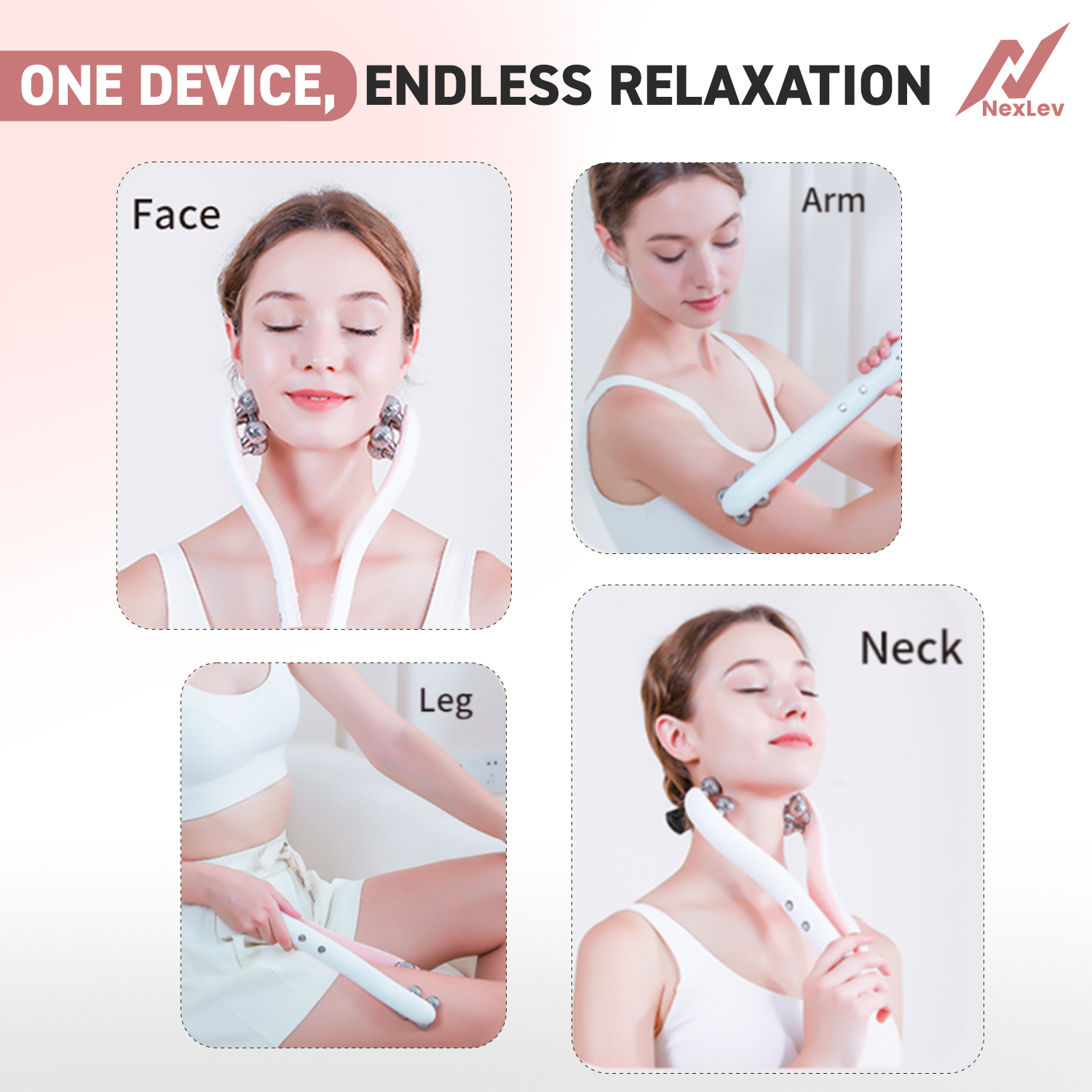 NexLev Face Massager| 3D Roller with EMS & RF Microcurrent | LE-08