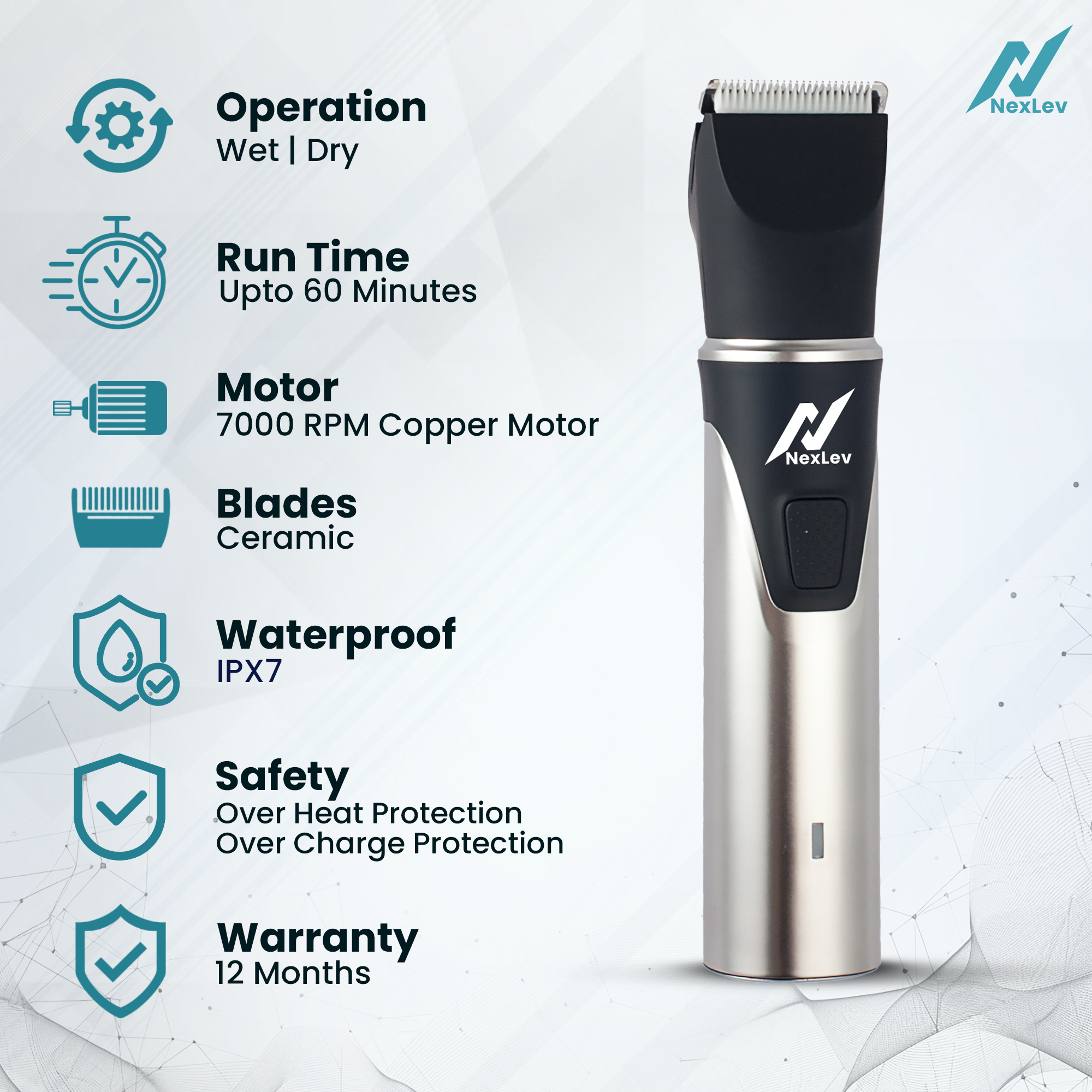 NexLev 2 in 1 Nose, Ear & Body Trimmer for Men | TM-04