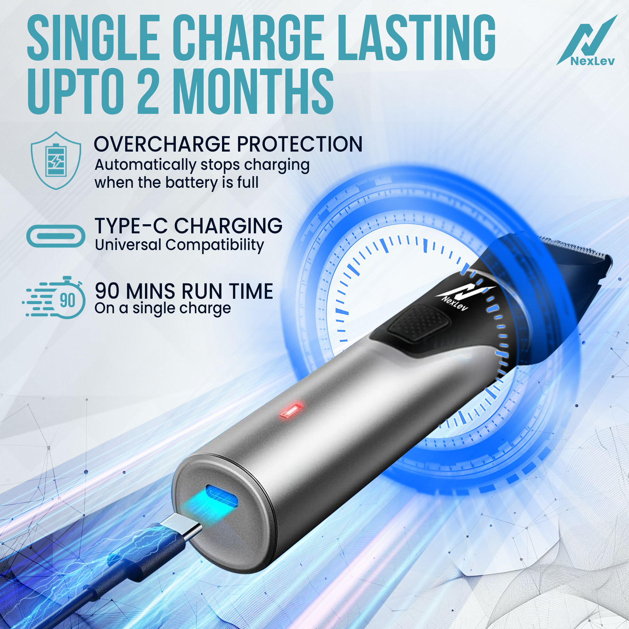 NexLev 2 in 1 Nose, Ear & Body Trimmer for Men | TM-04