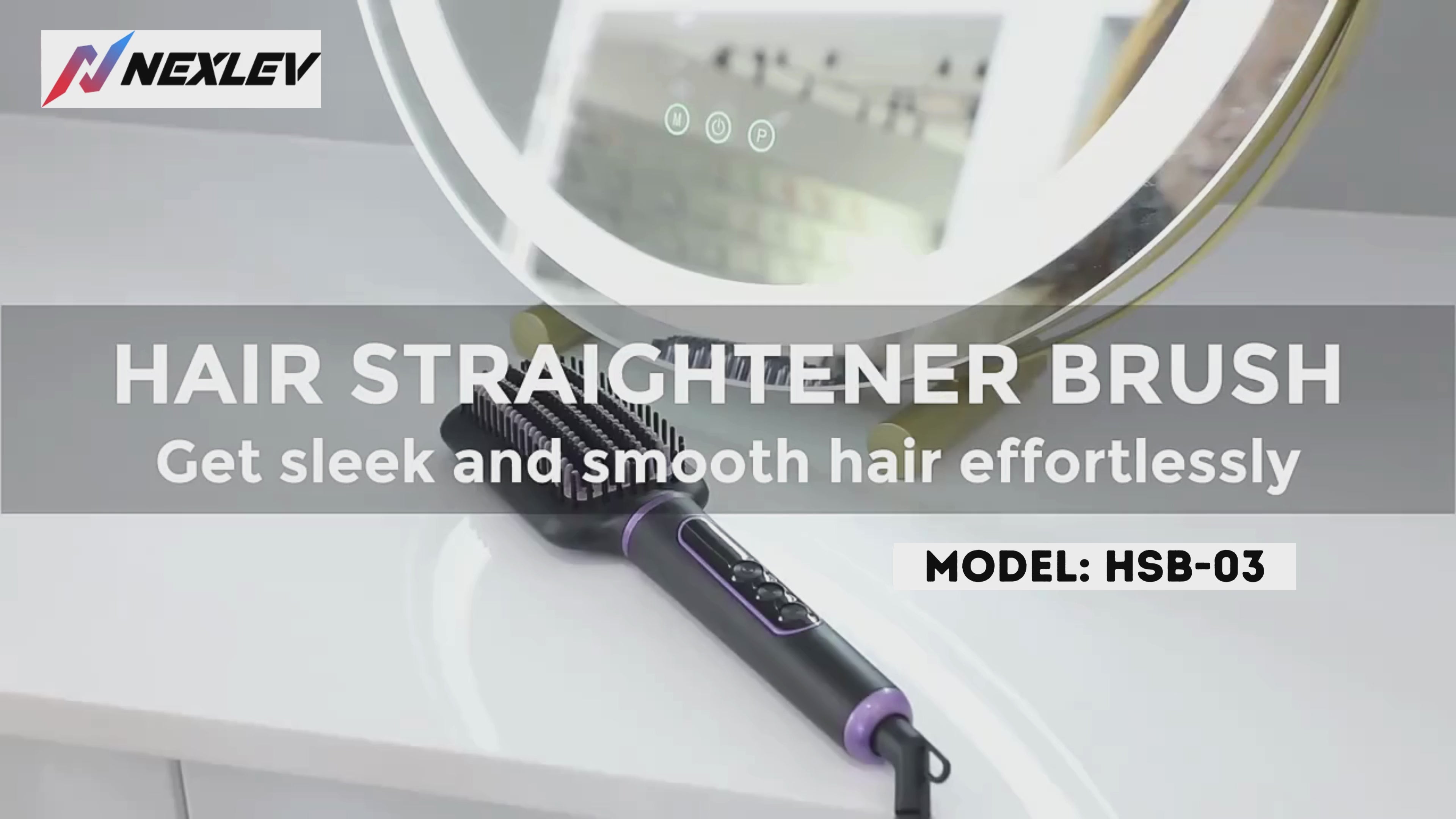 NexLev Hair Straightener Brush HSB-03